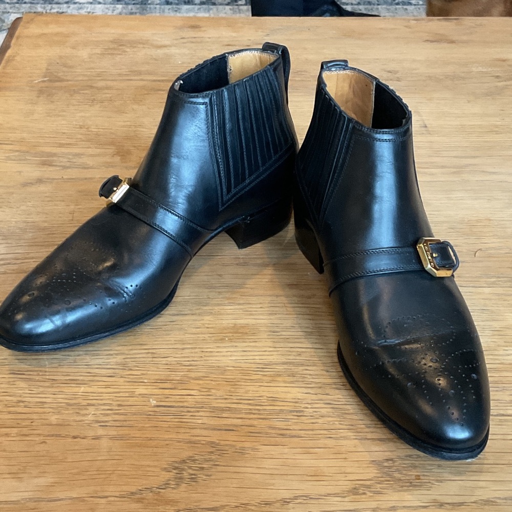 Gucci Black Leather Womens Boots